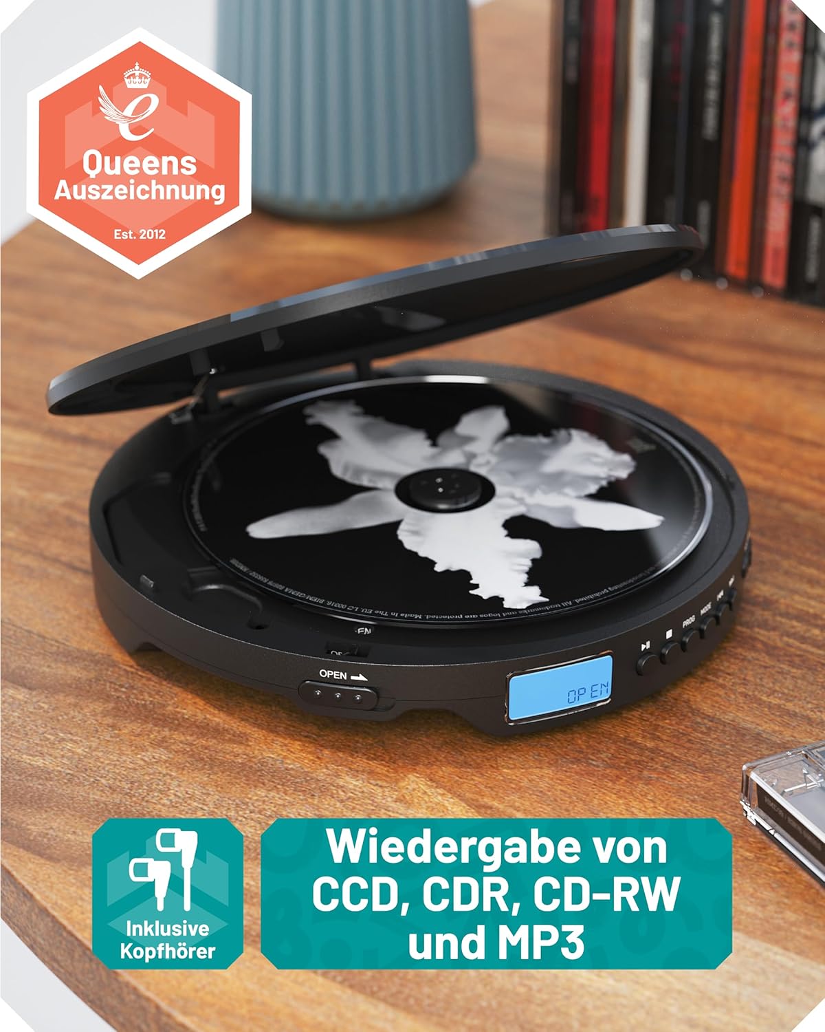 Tragbarer CD-Player mit Kopfhörern