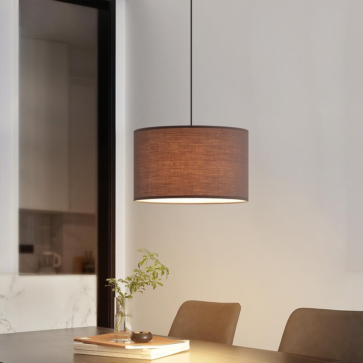 Moderner Lampenschirm für E27 Fassung, Brown 40cm durchmesser 22cm höhe