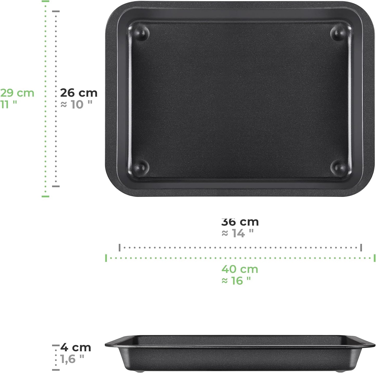 Antihaft-Auflaufform-Set, 2 x Ofenform L, gross flach
