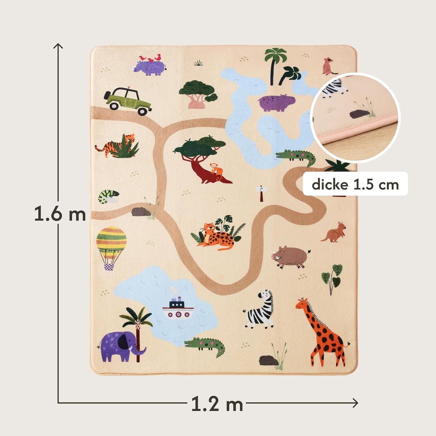 Spielteppich Safari, Safari 120 x 160 cm