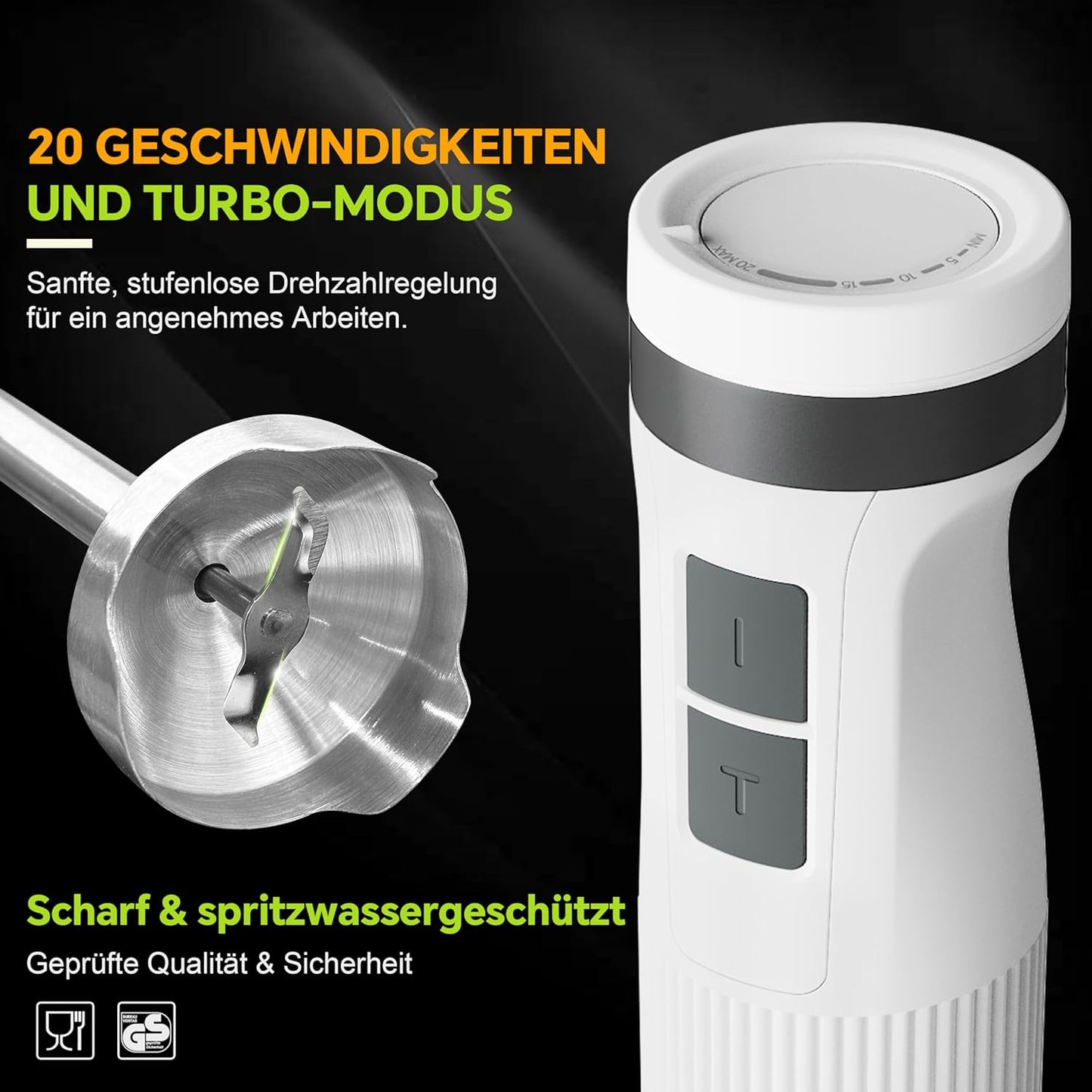 5in1 Elektrischer Stabmixer, Weiss