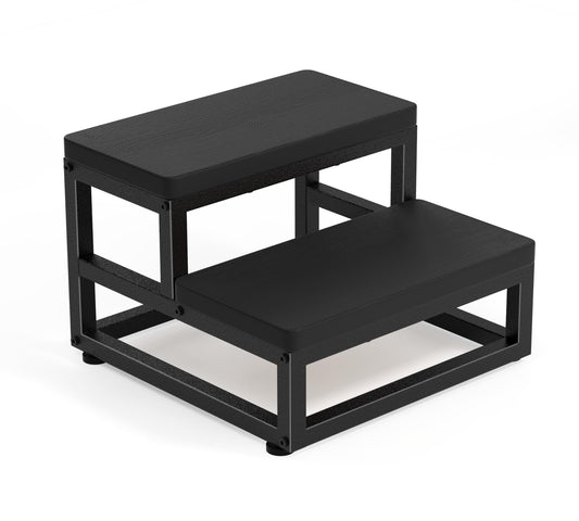 2-stufiger Tritthocker, Schwarz 2-stufig