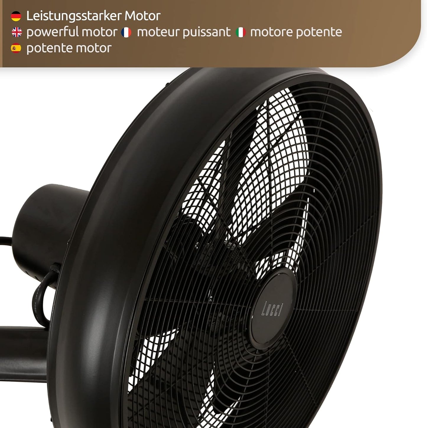 Wandventilator mit Fernbedienung, Schwarz