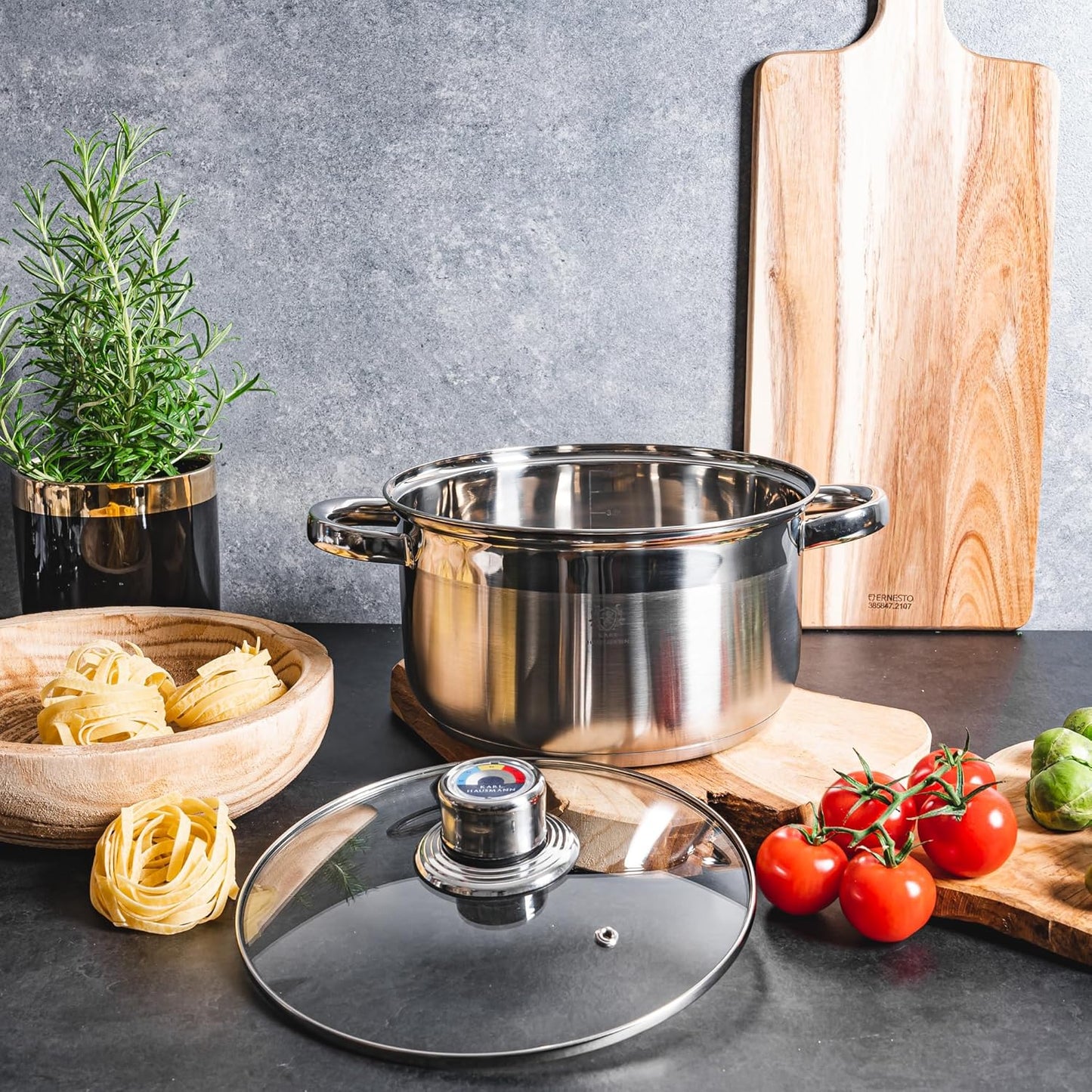 Topfset Induktion 4-teilig mit Glasdeckel