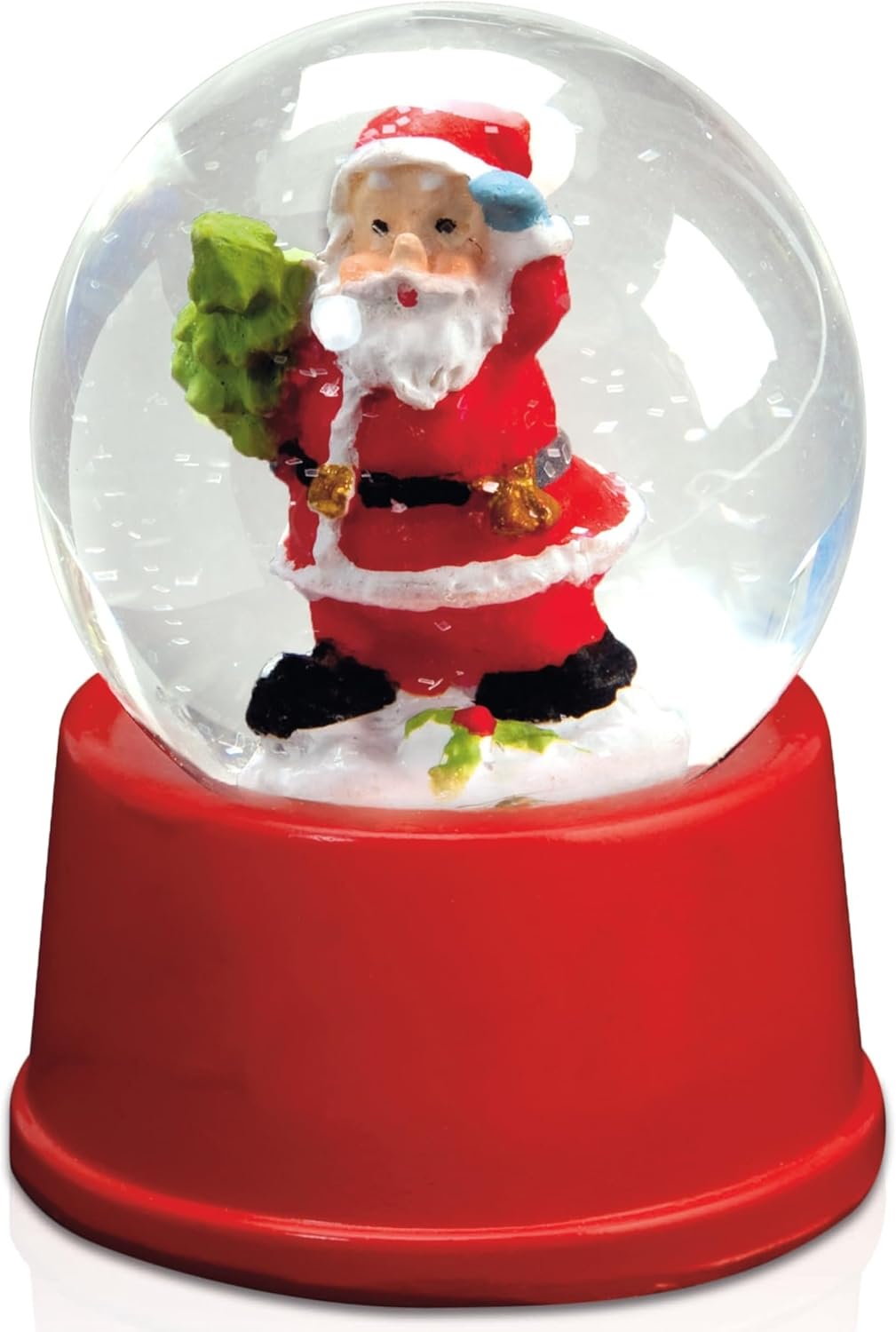 6x Schneekugeln mit Weihnachtsmannfigur