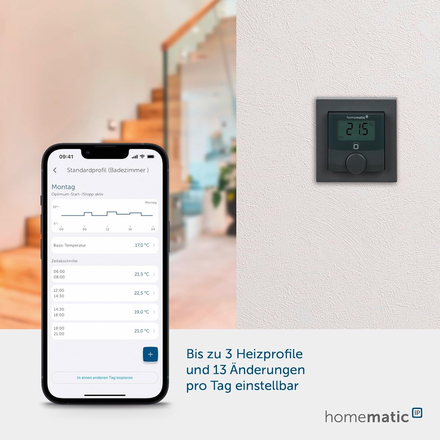 Wandthermostat HmIP-BWTH-A 230V, für 230V Stellantriebe, anthrazit