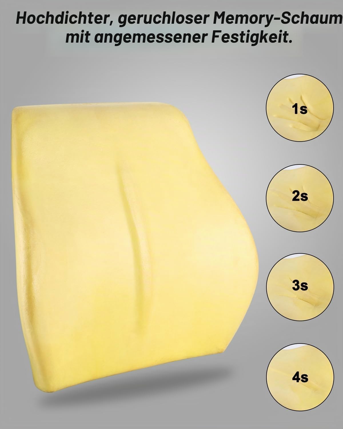 Ergonomisches Lendenkissen aus Memory Foam für Autos und Bürostühle, Schwarz-a Schwarz-A