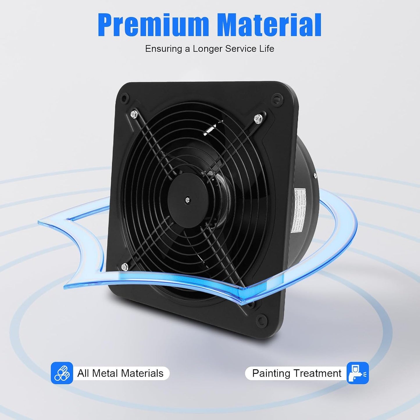 Axial-Wandventilator 107W für Belüftung und Abluft