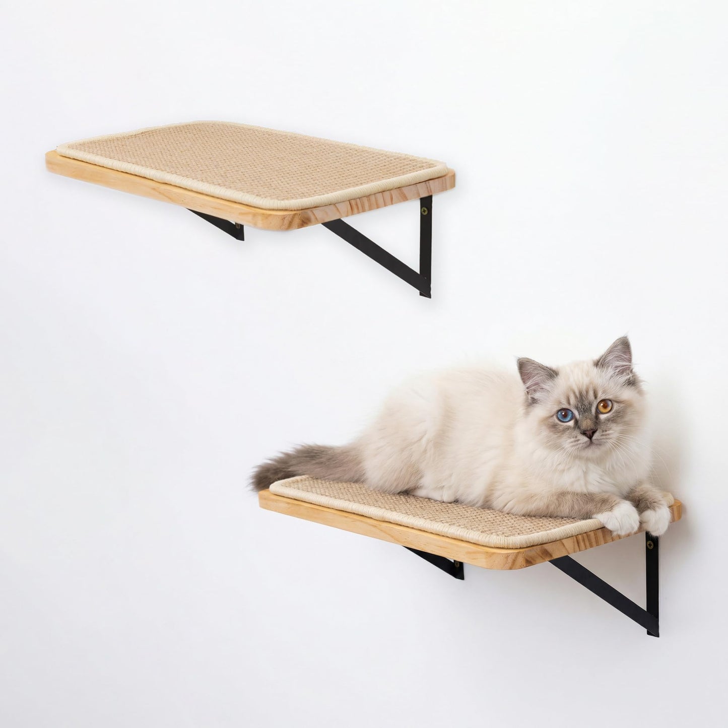 Katzen Kletterwand-Set mit Kratzmatte, 2 Stück, 2PC Katze Wandregal