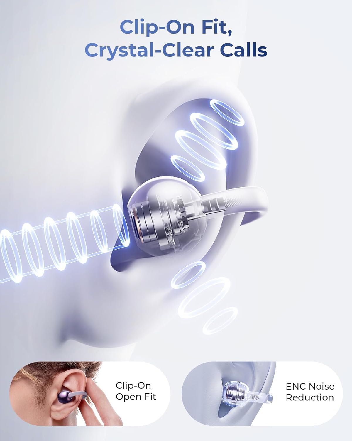 Übersetzer Ear-Clip-Ohrhörer, Lila