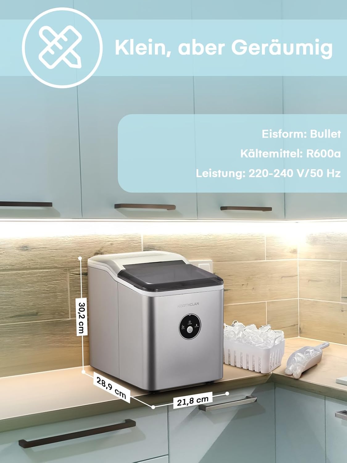 Eiswürfelmaschine, Silber
