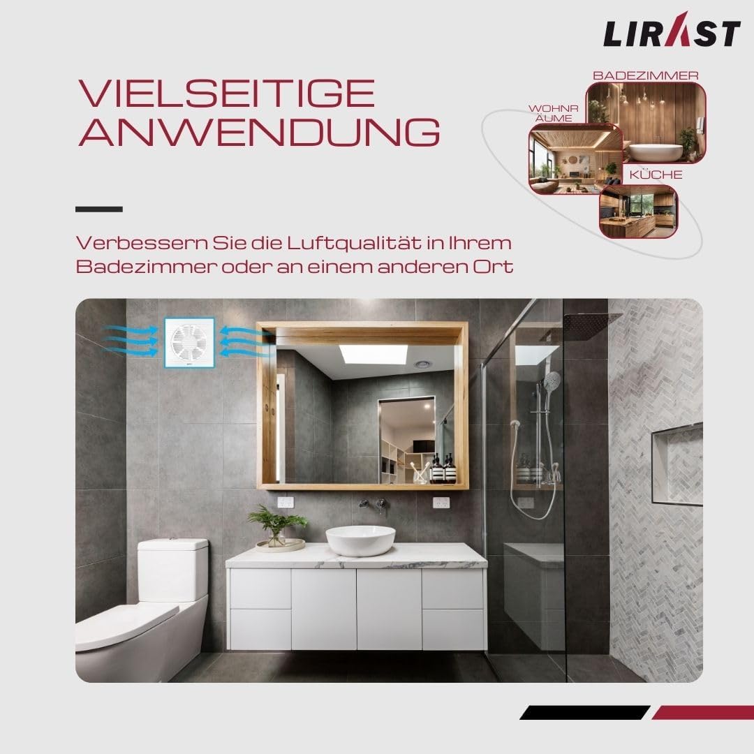 Badlüfter für effiziente Belüftung (150mm), Ø 150mm Weiss