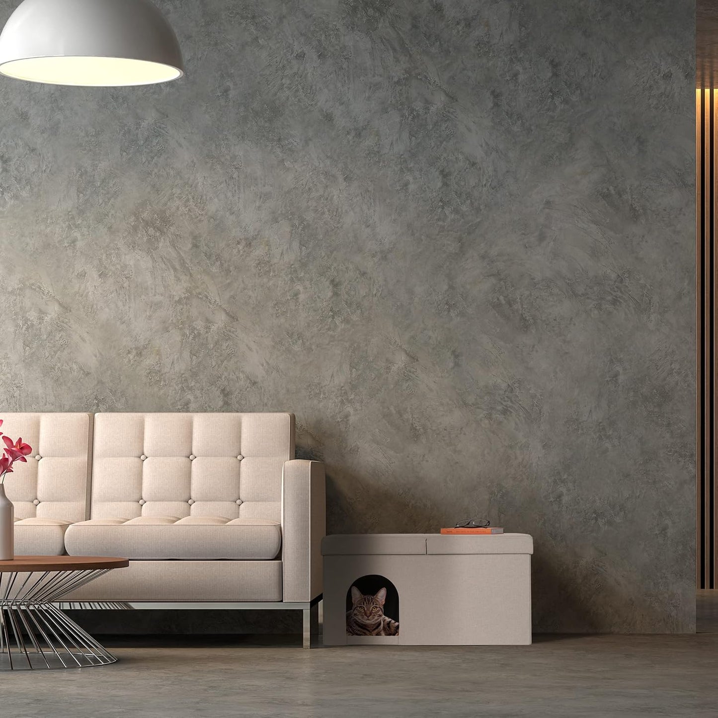 Faltbare Katzenhöhle mit Sitzbank-Funktion, beige 1 Stück
