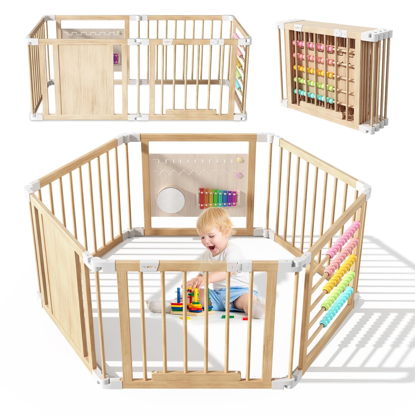 Laufstall mit Spielcenter, 160x80x61cm