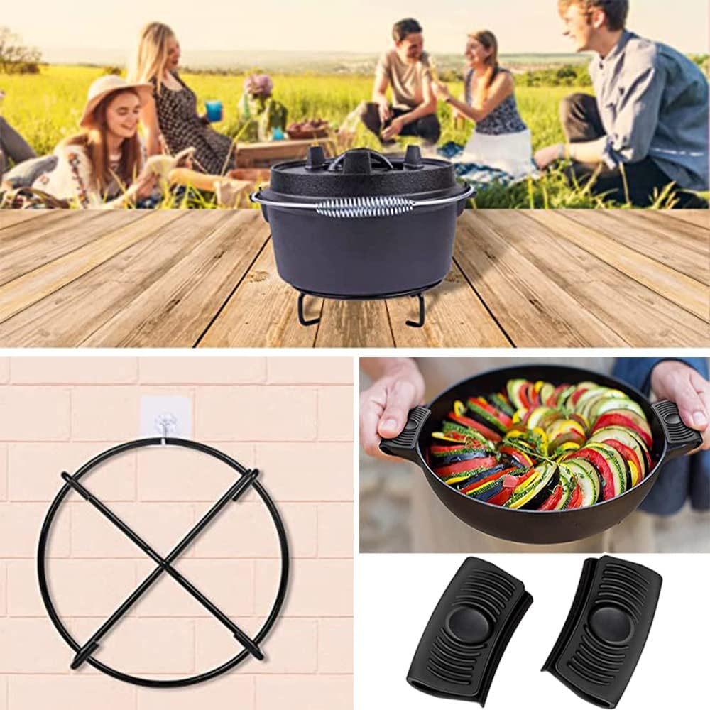 Dutch Oven Zubehör Set, 26cm Deckelheber und Untersetzer