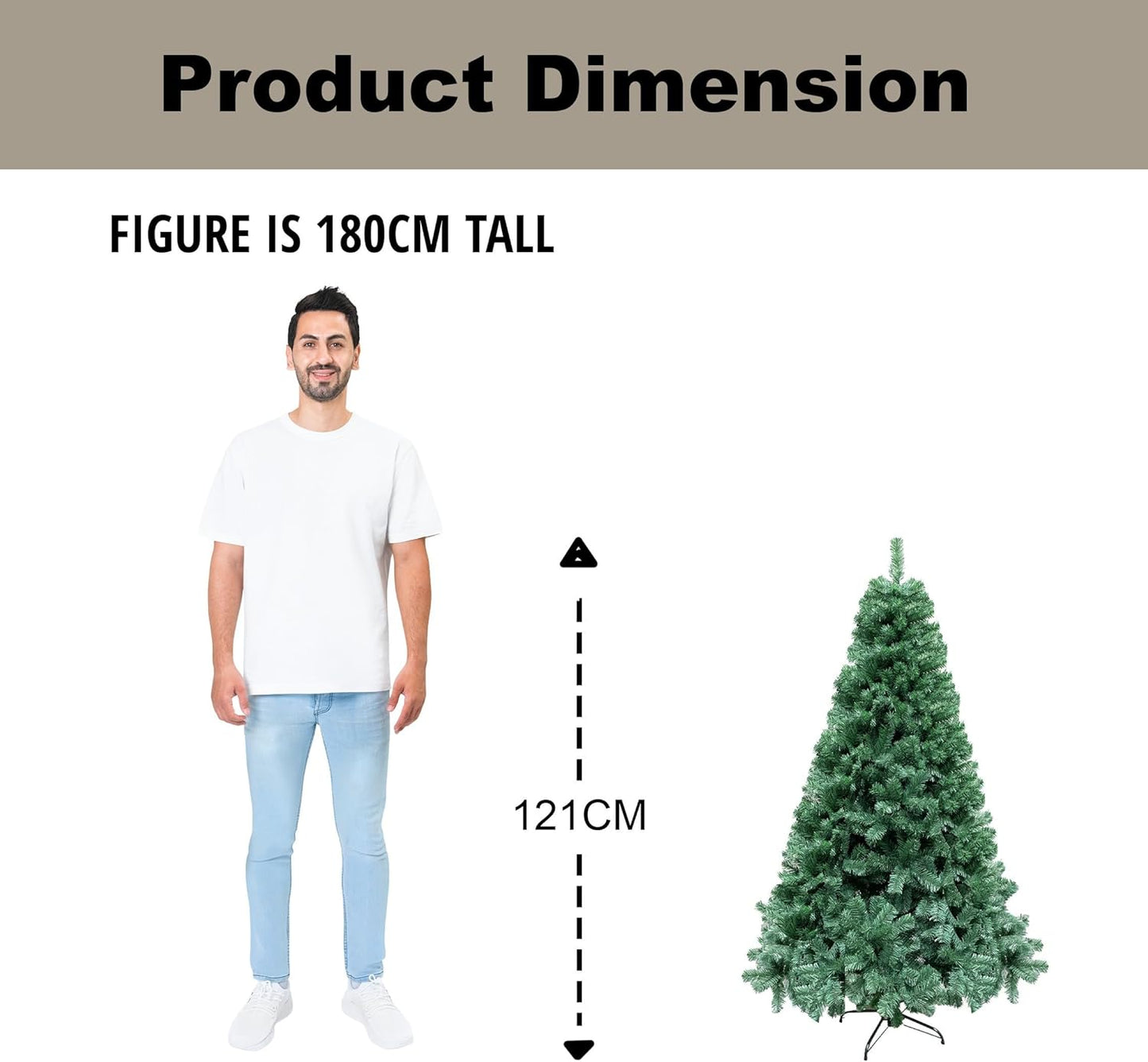 Künstlicher Weihnachtsbaum mit Metallständer, Grün 120 cm