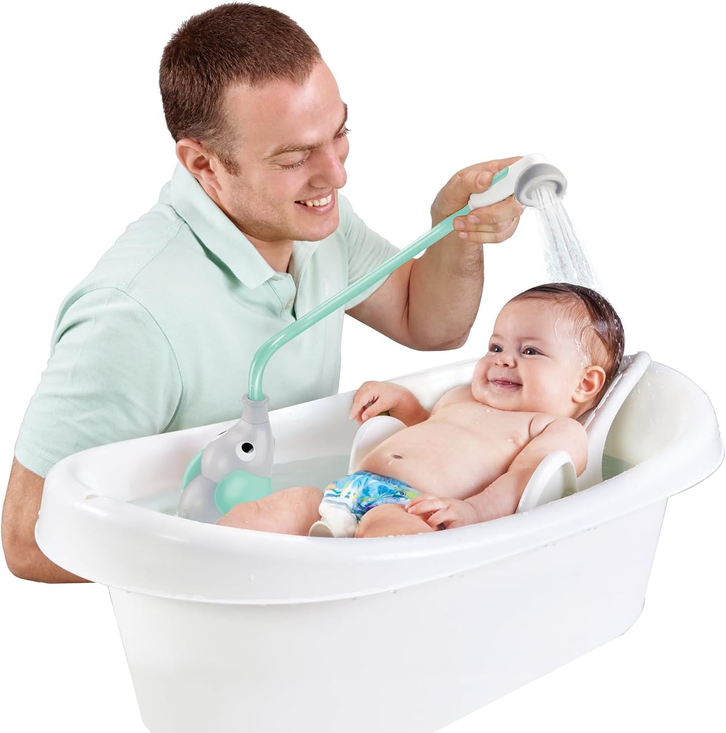 Elephant Duschkopf für Baby-Badewanne mit Wasserpumpe, Türkis