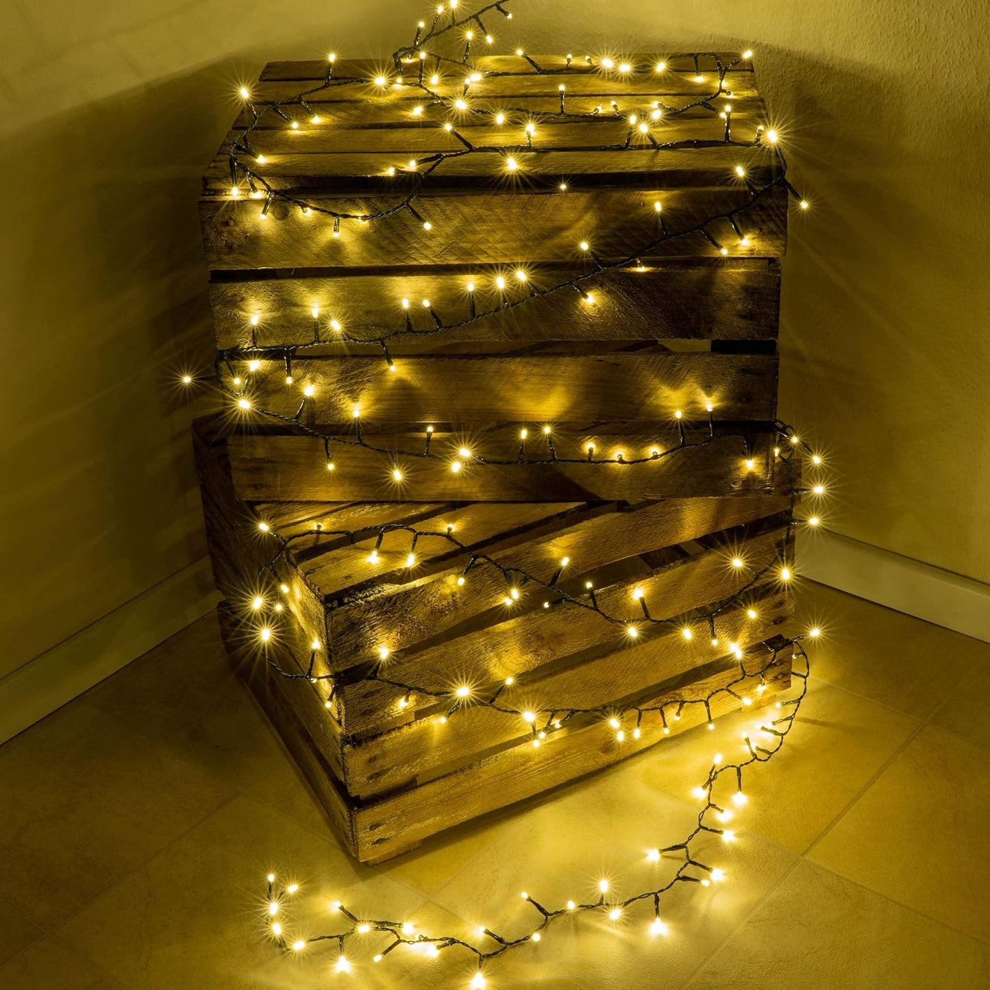 LED-Büschellichterkette mit Timer, Warmweiss 500 LED