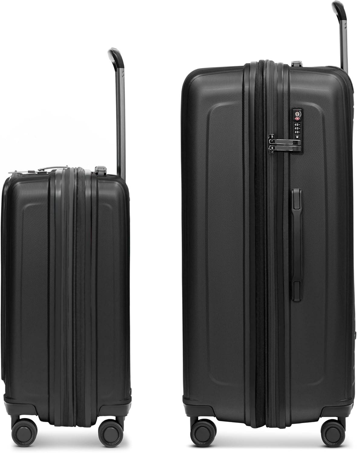2er-Set Hartschalen Koffer mit Laptopfach, Black Metallic 2-SET Trolley+ Laptopfach & Trolley L+ erweiterbar
