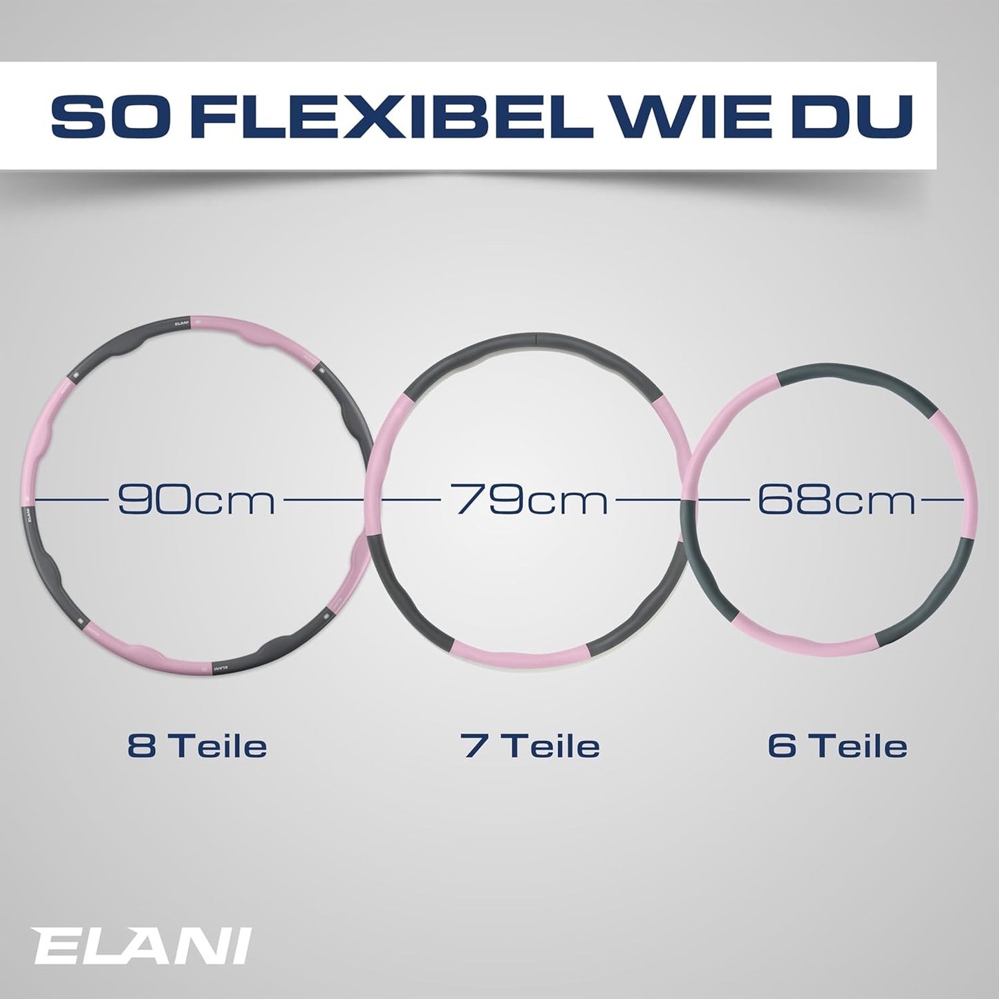Hula Hoop Reifen für Erwachsene, Rosa 1,2kg