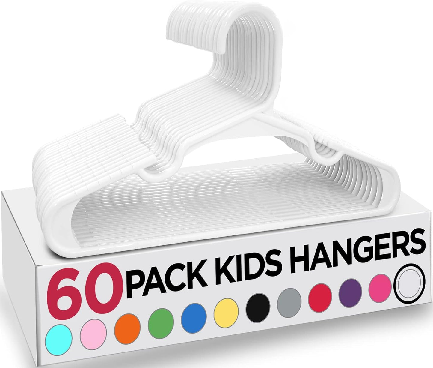 Kinderkleiderbügel (60 Stück), Weiss Pack of 60