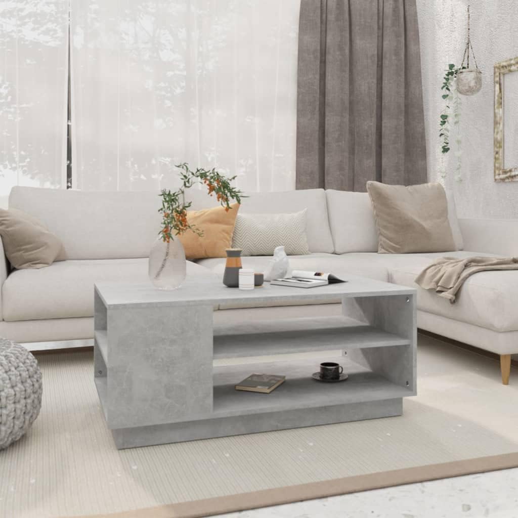 Couchtisch mit Stauraum, Betongrau 102 x 55 x 43 cm