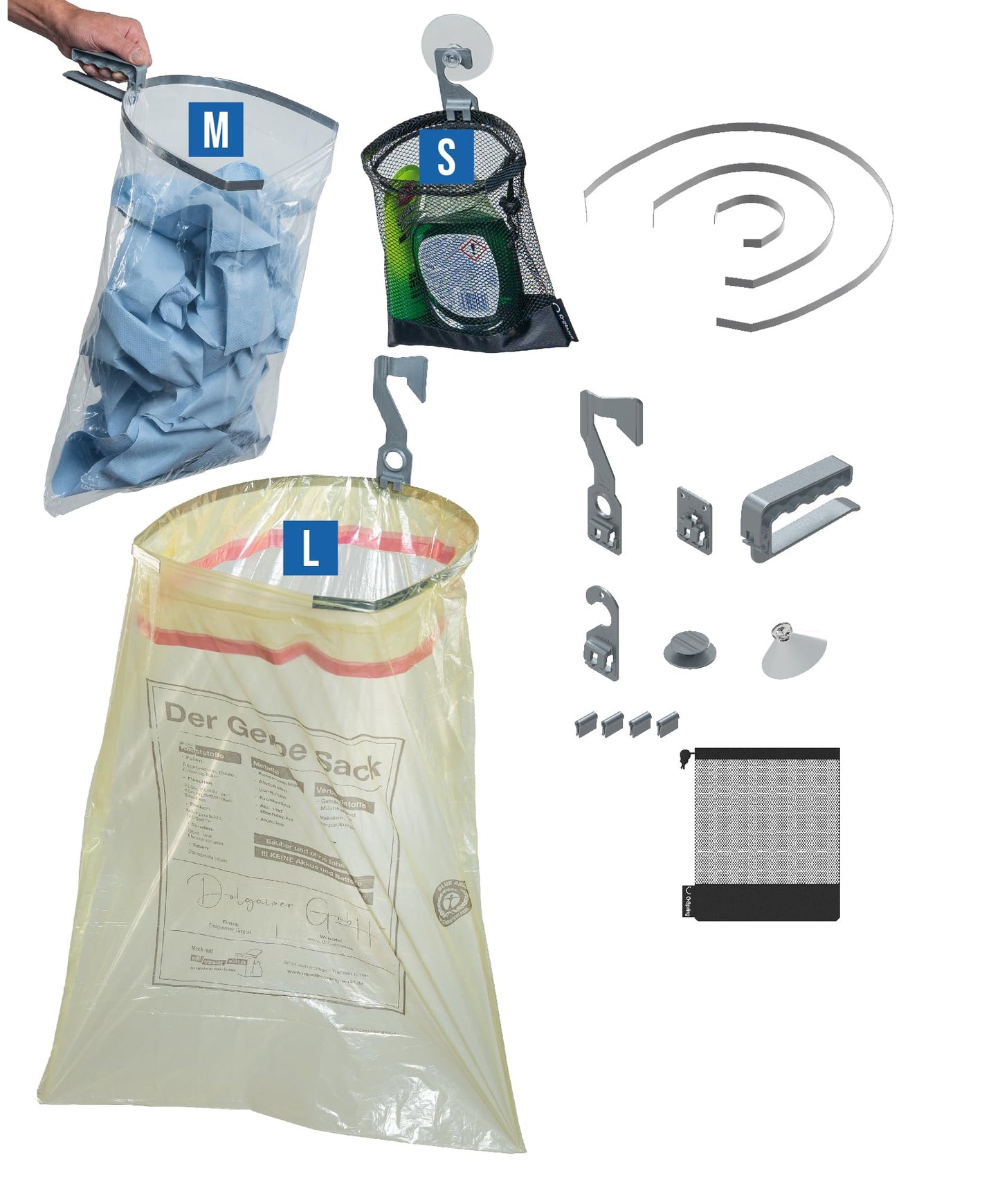 14-teiliges Müllsackständer-Set für Tüten bis 120L, 1 Multi-Set