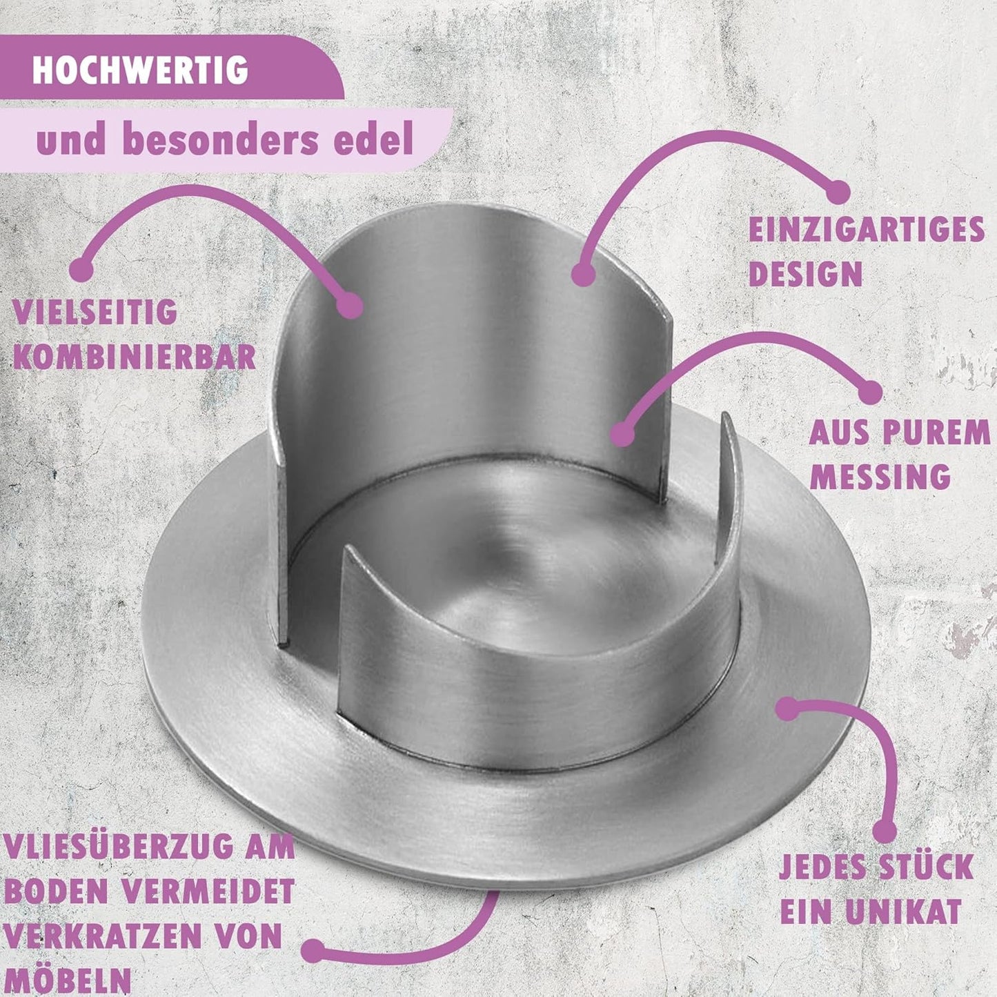Kerzenleuchter, Ø 6 cm Silber