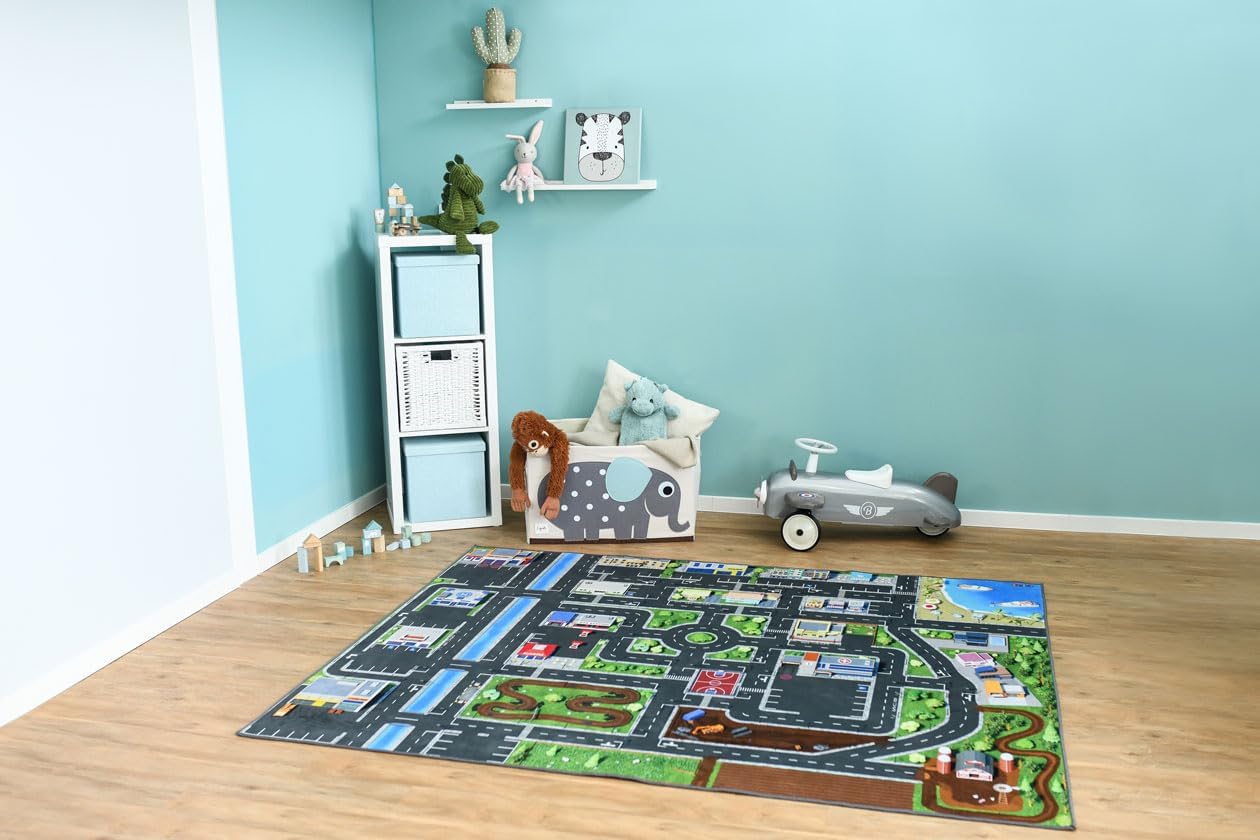 Spielteppich Strasse, Grau Oder Schwarz