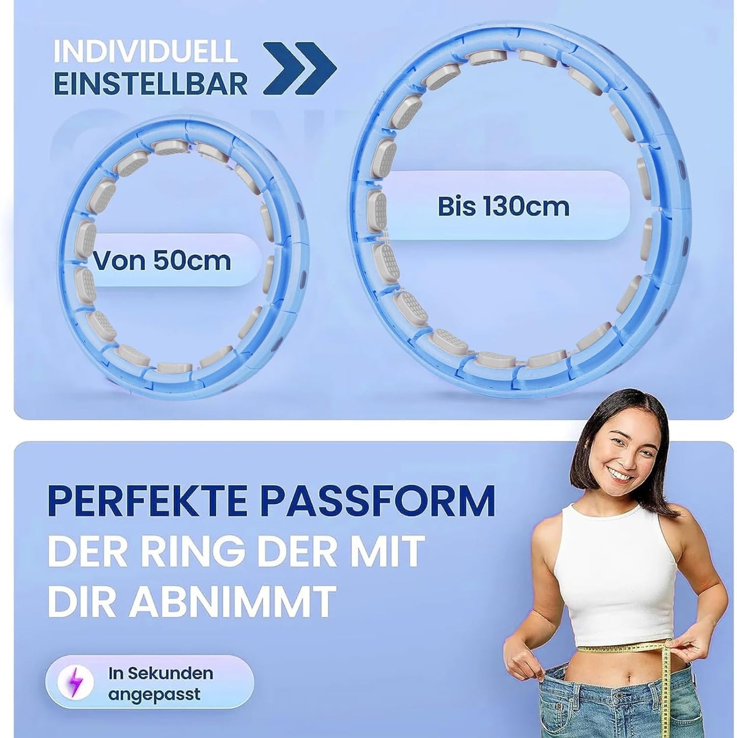 Hula Hoop mit Massagenoppen, Blau