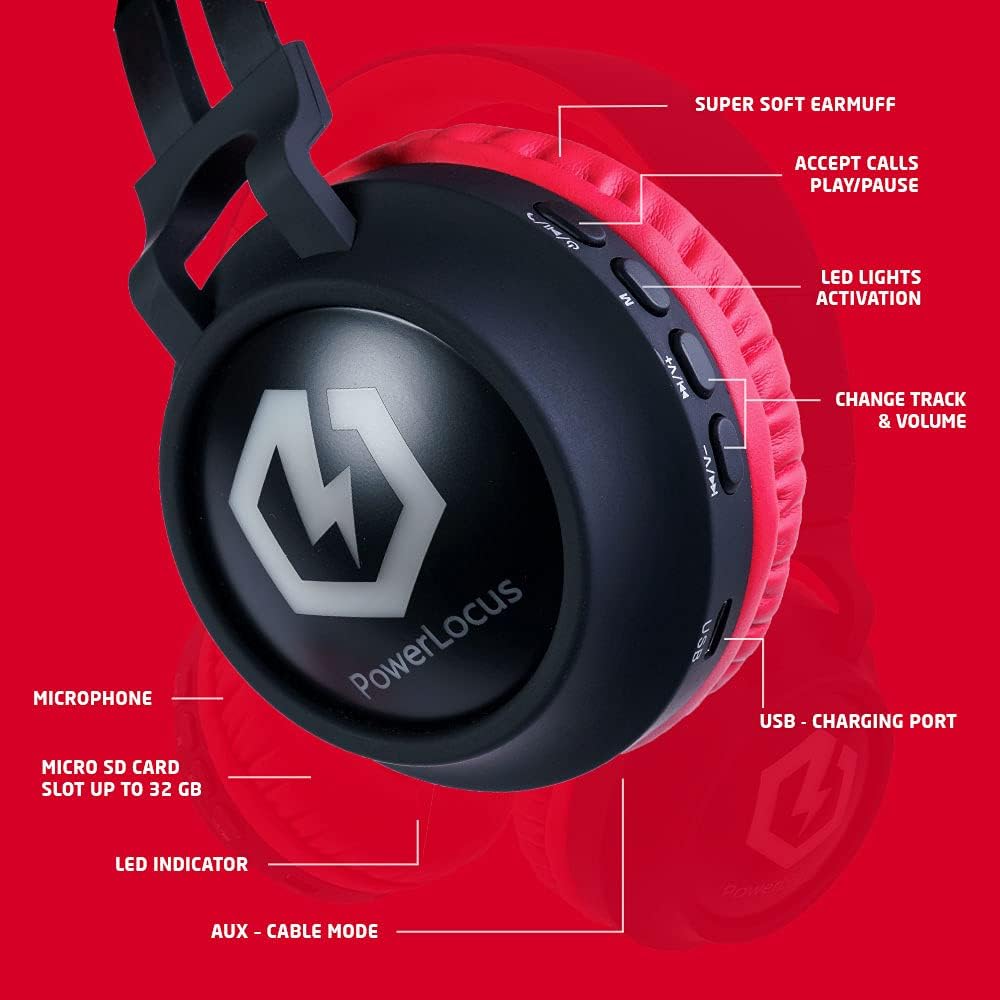 Kinderkopfhörer Bluetooth, Rot