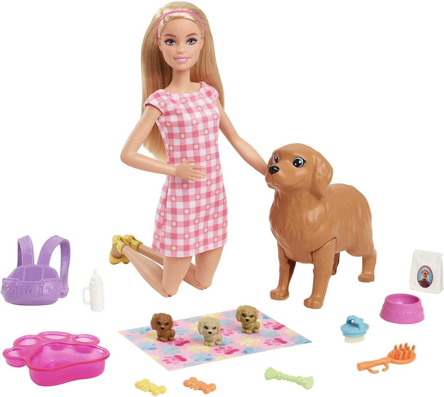 Puppe mit Hund und Welpen, Single