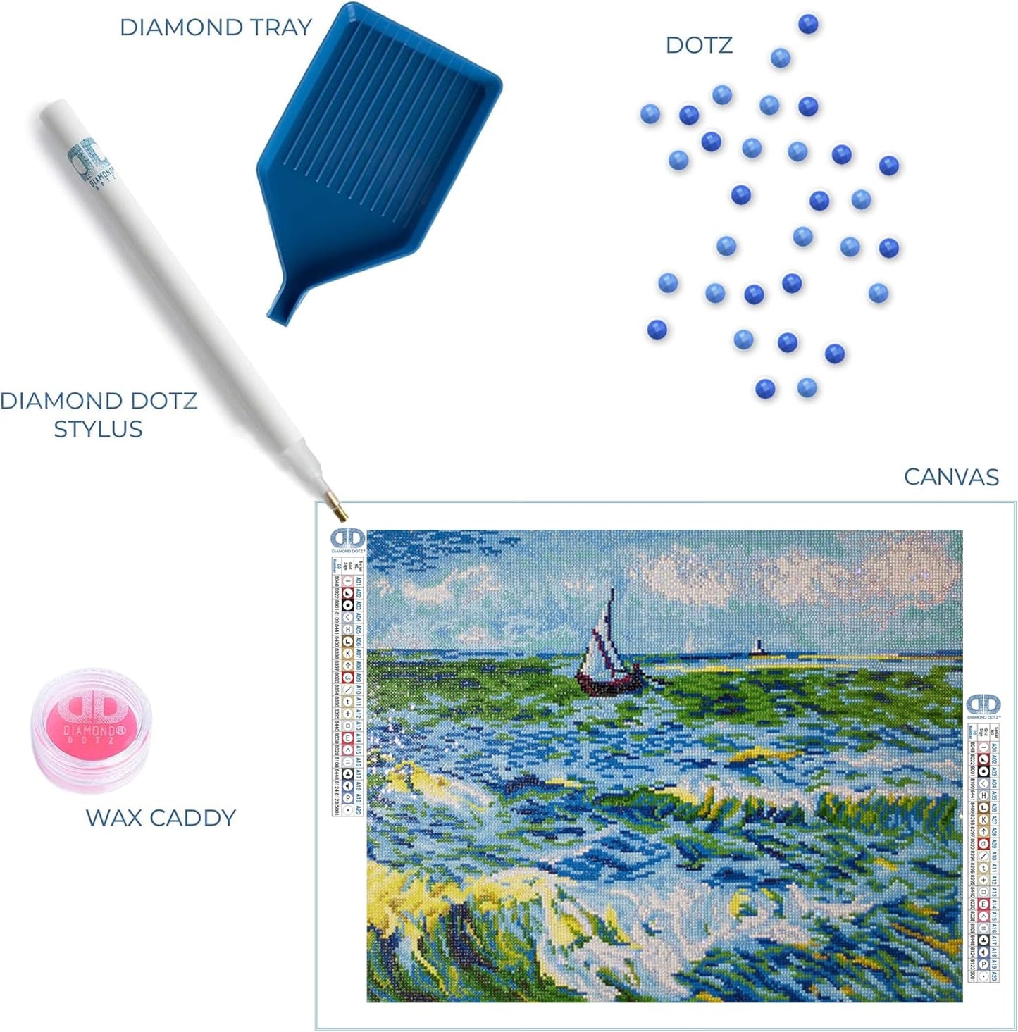 Diamond Painting Set Seascape At Saint Maries (Van Gogh), DD12-029, 55x45 cm, Seascape At Saint Maries (Van Gogh)