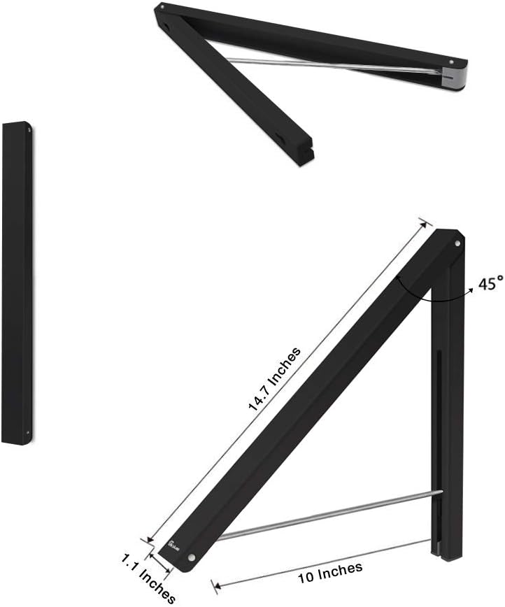 Faltbare Kleiderbügel-Wandhalterung (2er Set), 2 Black