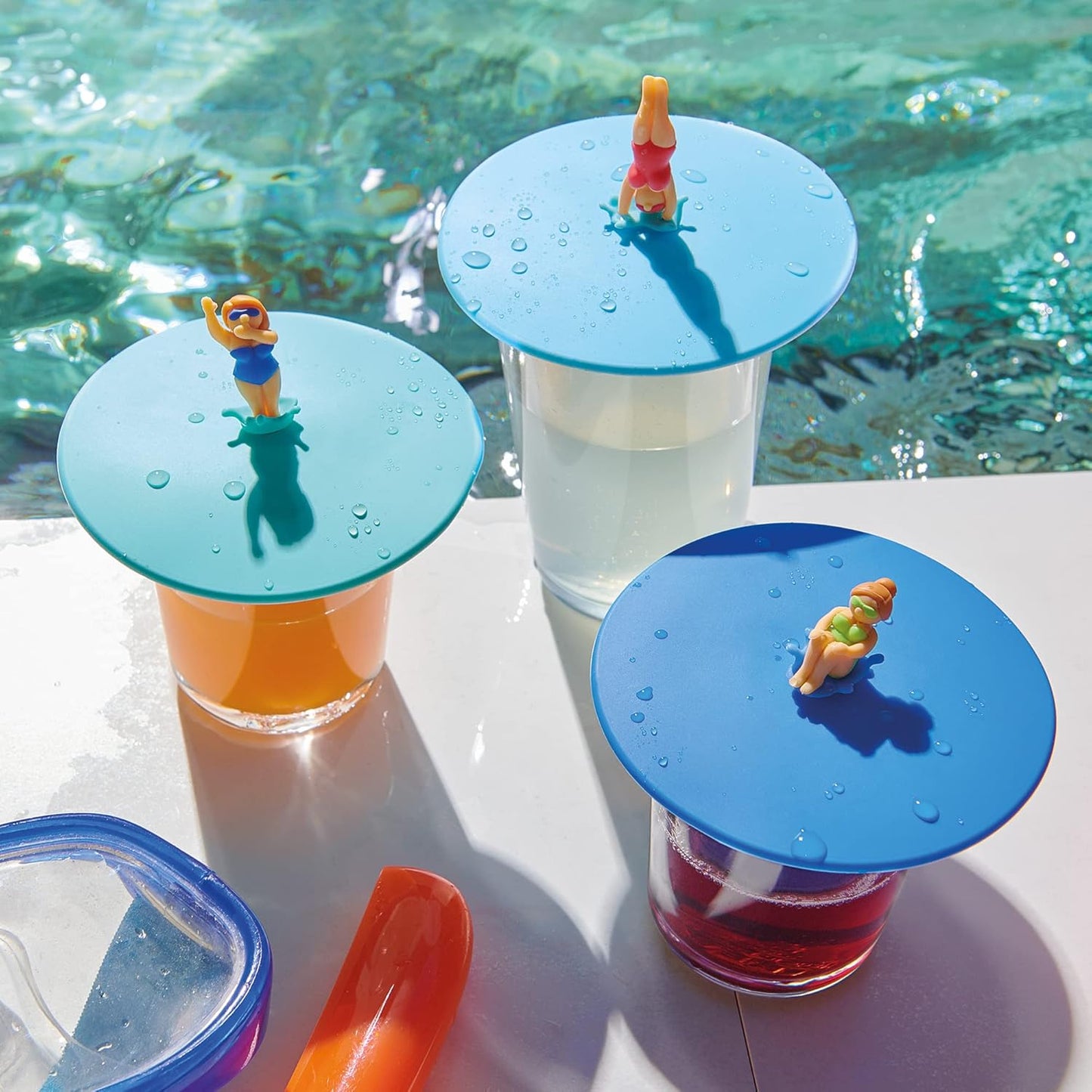 3-teiliges Glasabdeckungen-Set, Splash Girls