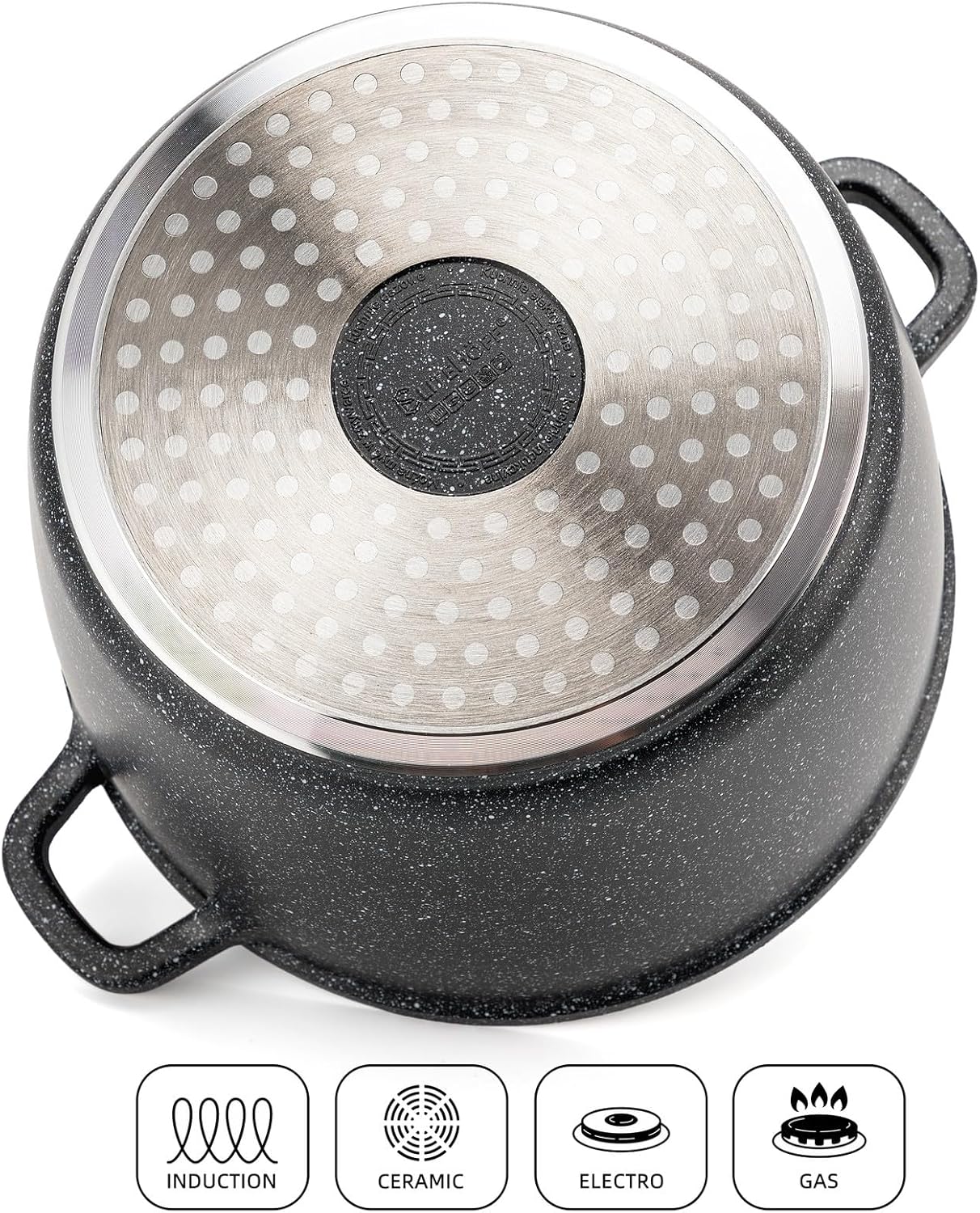 Kochtopf aus Aluminiumguss, Schwarz 6,5L Ø 24 cm