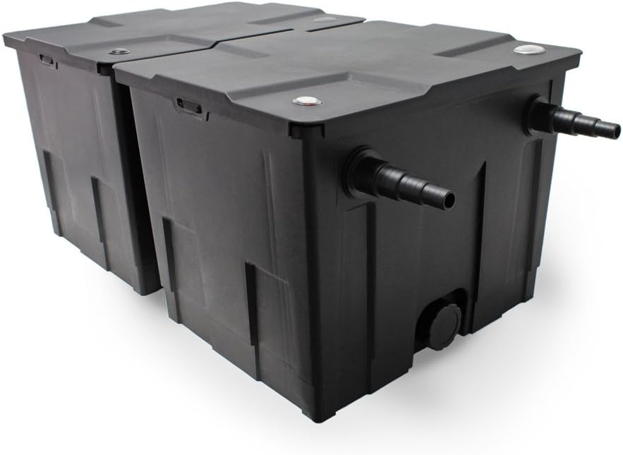 Teichfilter Komplettset bis 60000 L mit Pumpe & UVC Klärer, CBF-350B Filter + 10000 l/h Pumpe + 36 W UVC + 16 W Fontänenpumpe