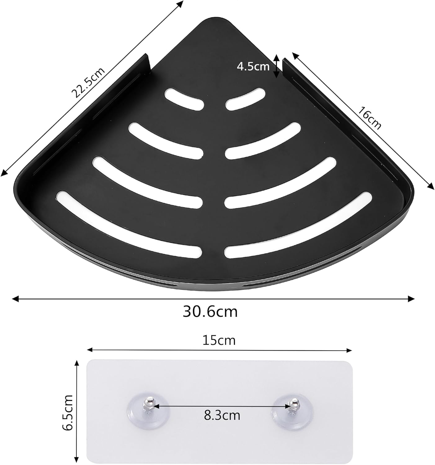 Duschregal ohne Bohren, Schwarz