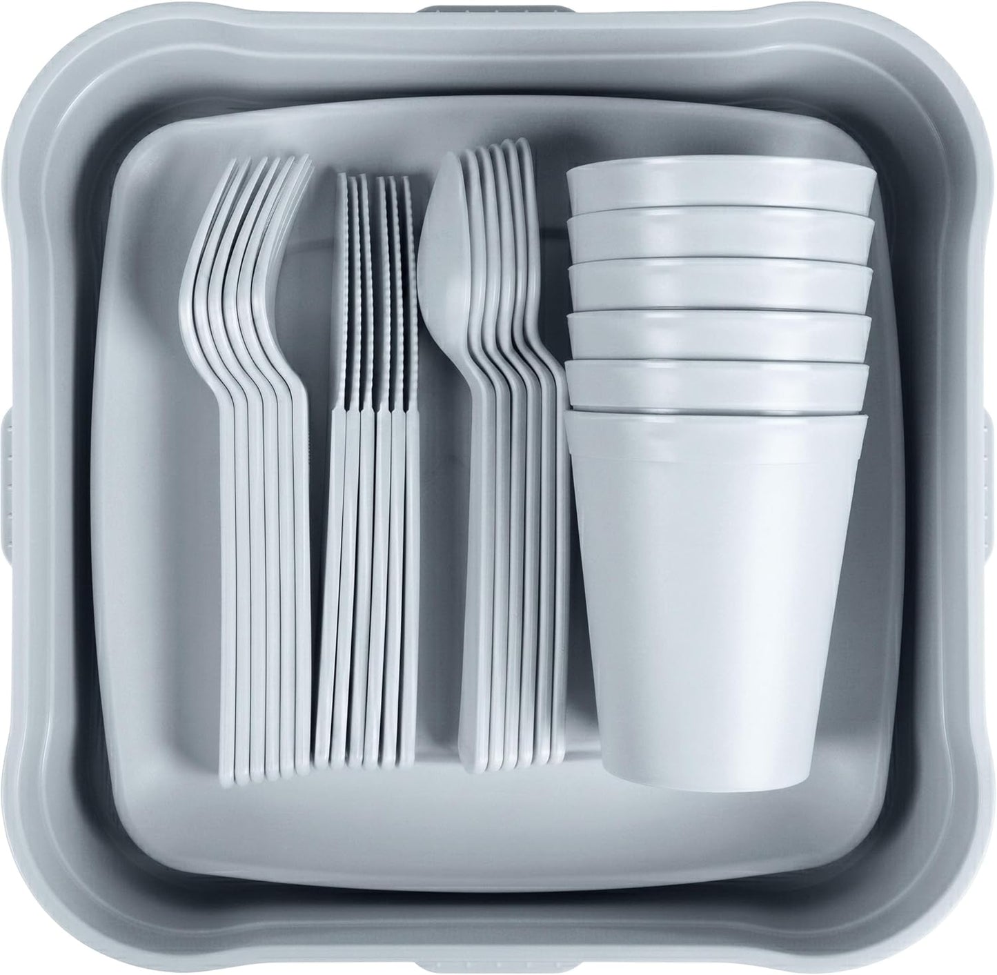 32-teiliges Campinggeschirr-Set, Grau