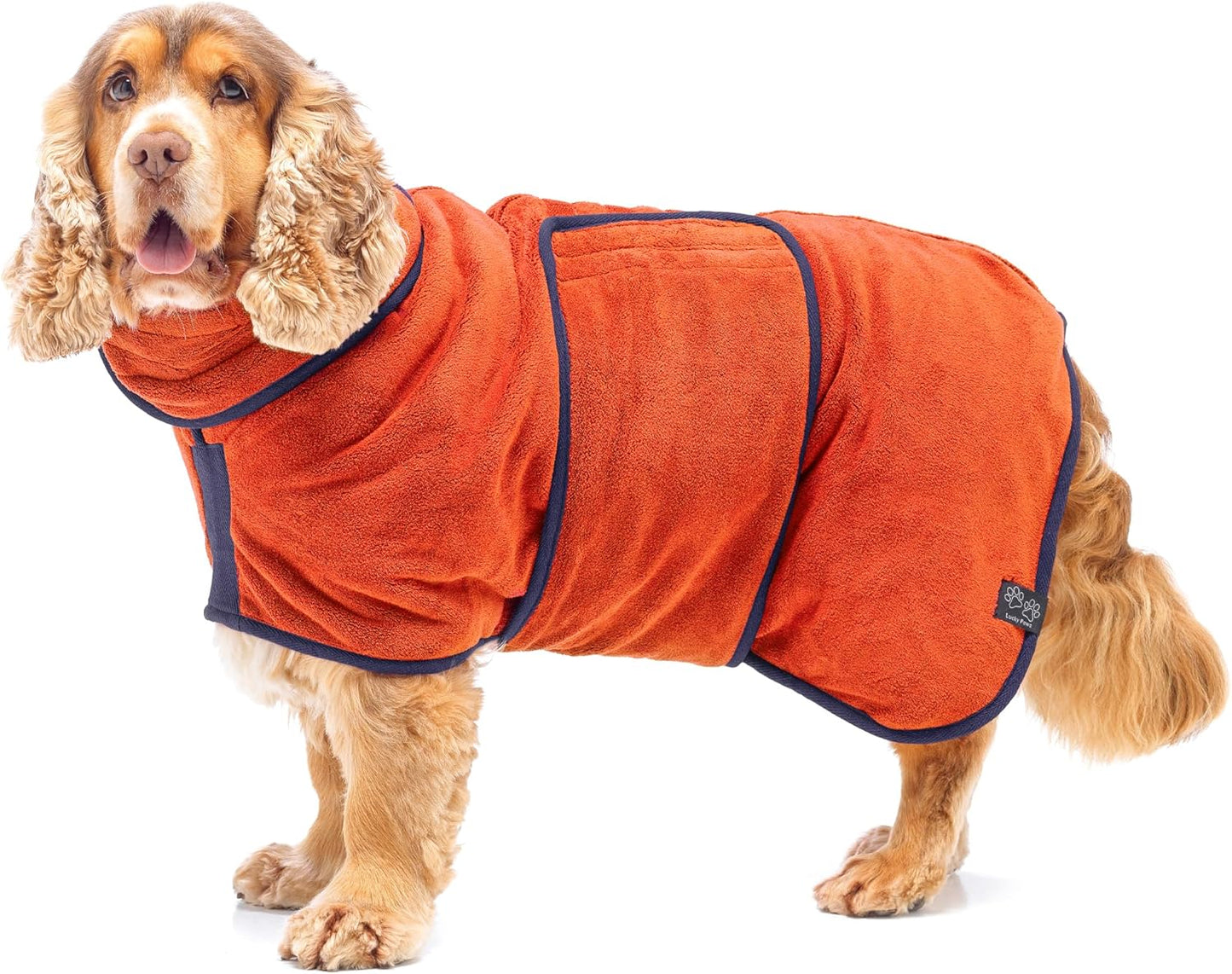 Hundebademantel doppellagig ultra-absorbierend, XL Bernstein