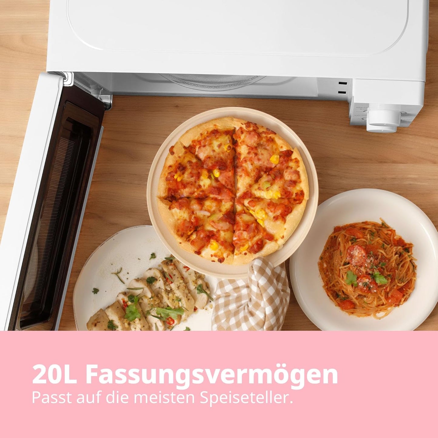 CMSN 20 wh Mikrowelle mit 5 Leistungsstufen, 20L Kapazität, Mechanisch Weiss 20L