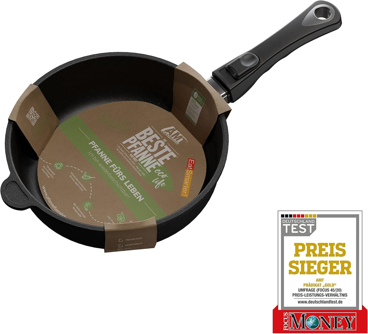 Pfanne mit abnehmbarem Stiel, Ø 24 cm, 7 cm hoch Nicht induktionsgeeignet