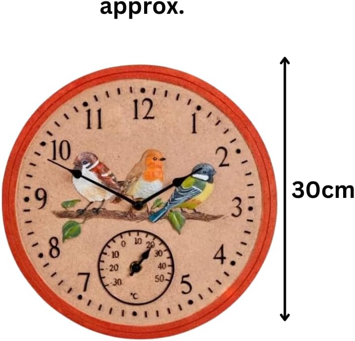 Gartenuhr mit Thermometer