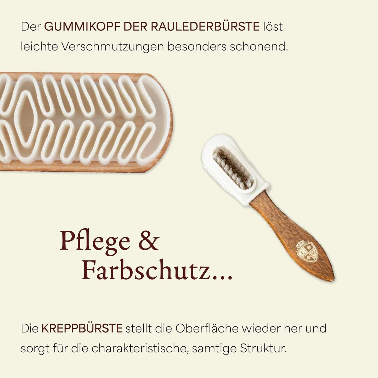 3-teiliges Schuhpflegeset für Rauleder, 3 Teilig