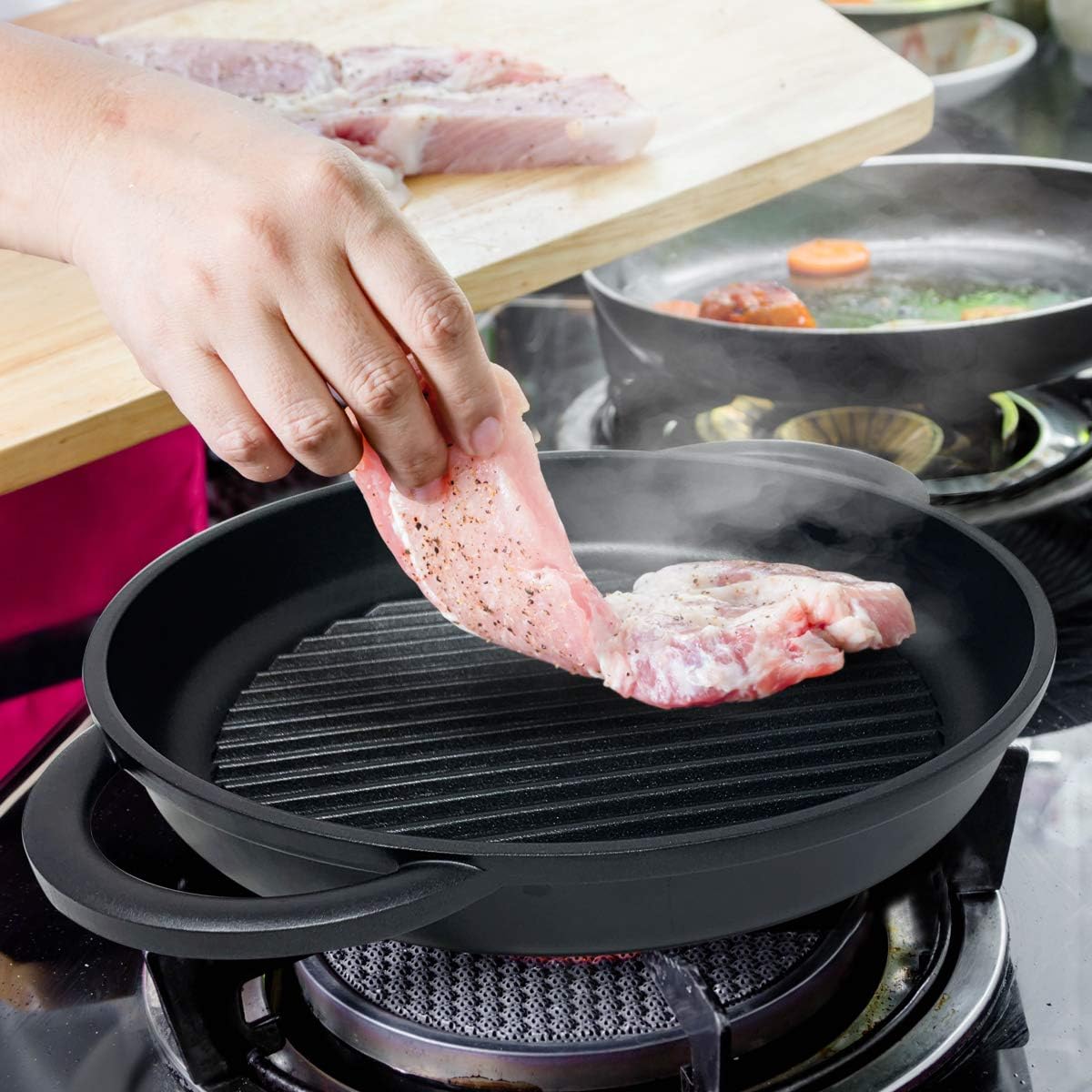 Grillpfanne mit Glasdeckel