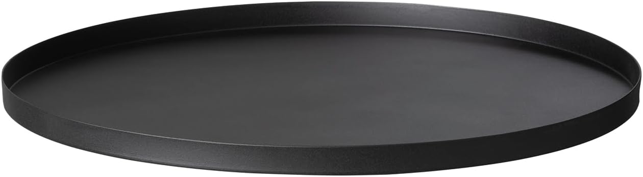 Rundes Edelstahl-Tablett Peasy, Schwarz 30 cm