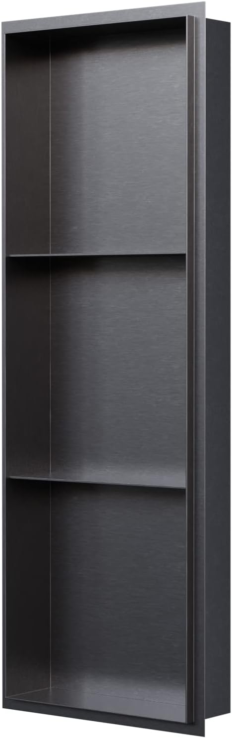 Randlose Wandnische mit Ablagefach, Bronze