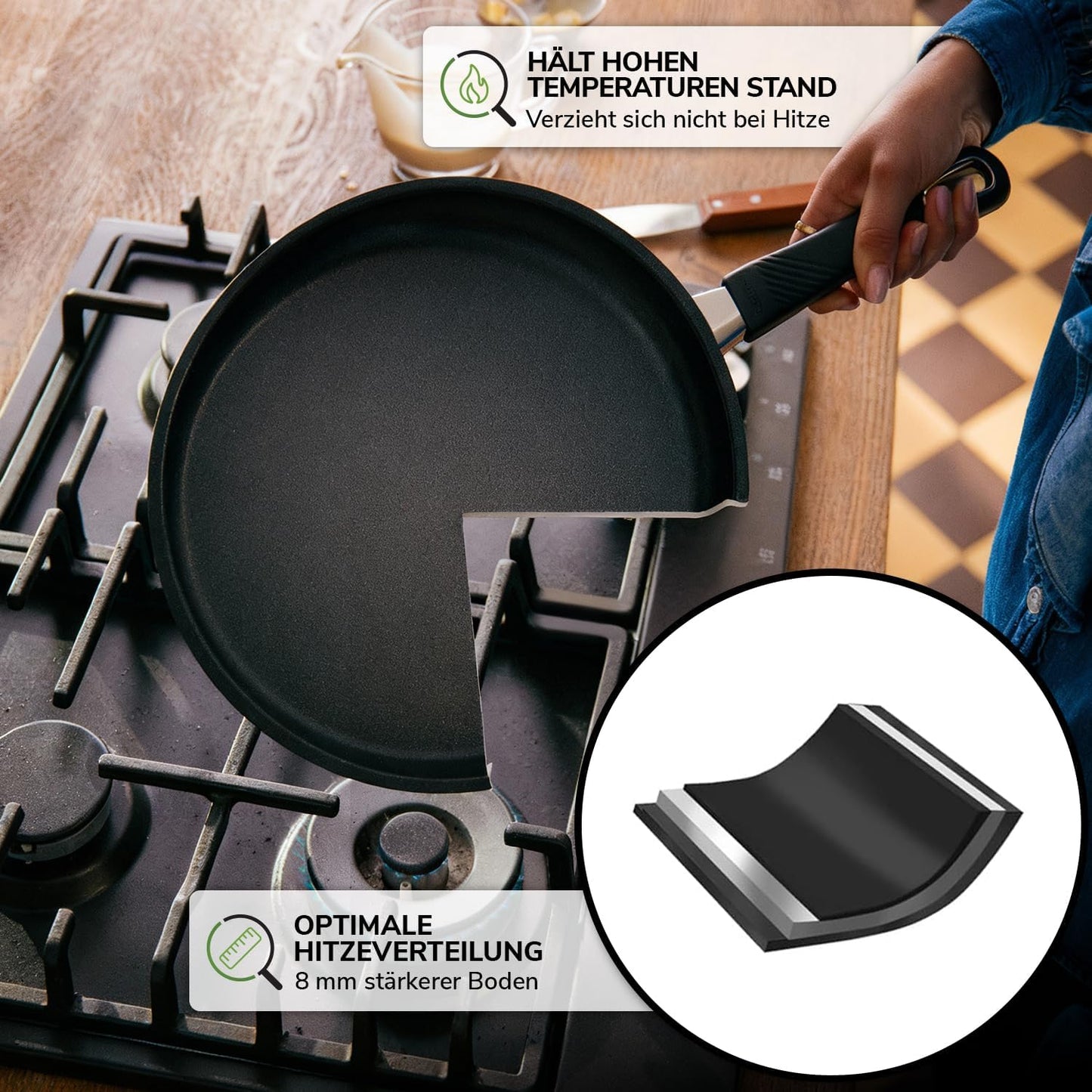 Antihaft Sauteuse Pfanne, induktionsgeeignet, Sauté Pfanne 32ø cm