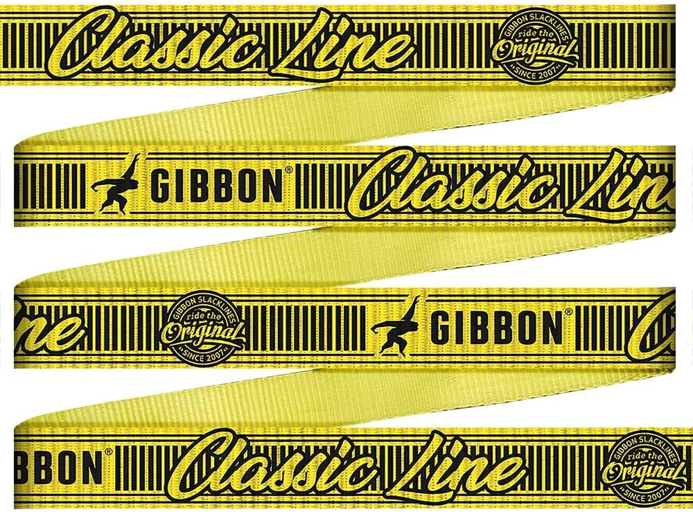 Slackline Set Classic, 15m Komplettset, Gelb STANDARD Gibbon Slacklines Classic