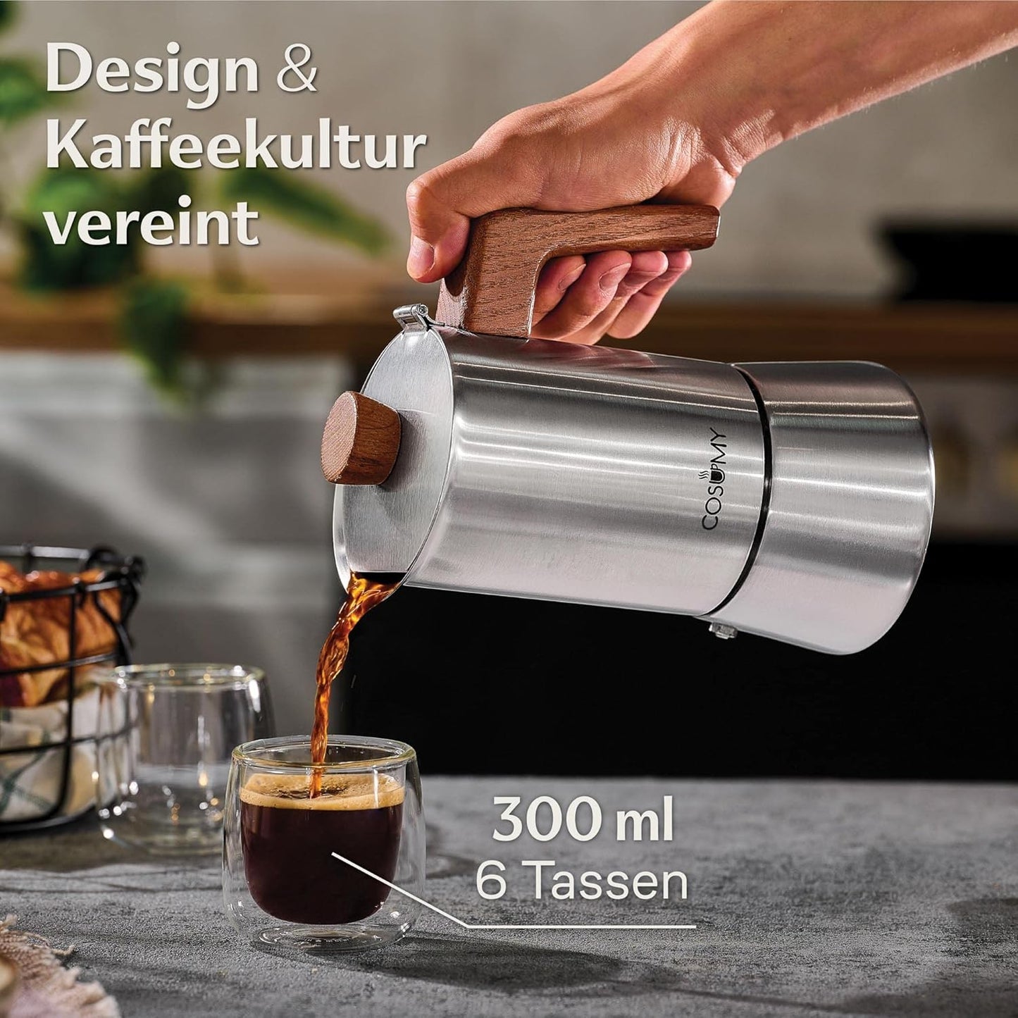 Mokka Espressokocher, 6 Tassen (300ml)